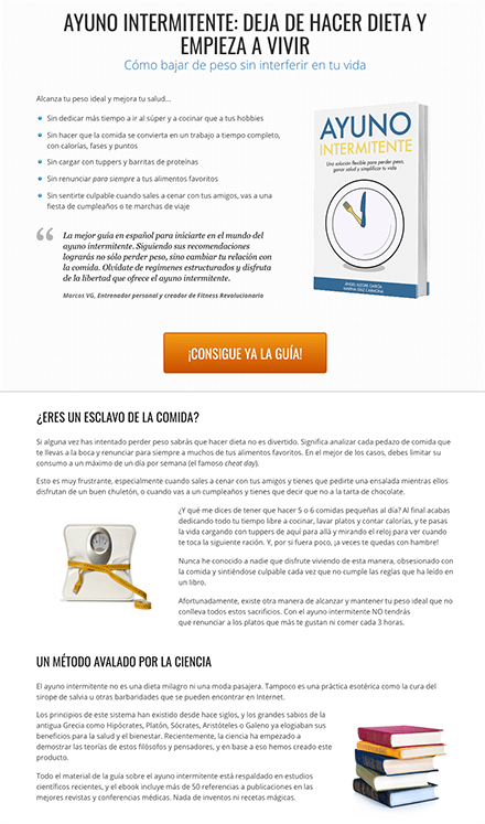 ejemplo landing page exitosa