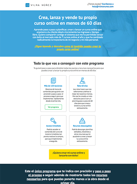 ejemplo landing page